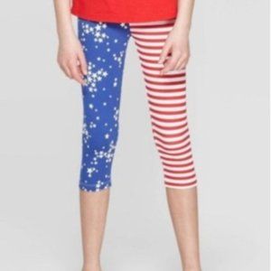 Girls "Stars + Stripes" Capri Legging - Size S